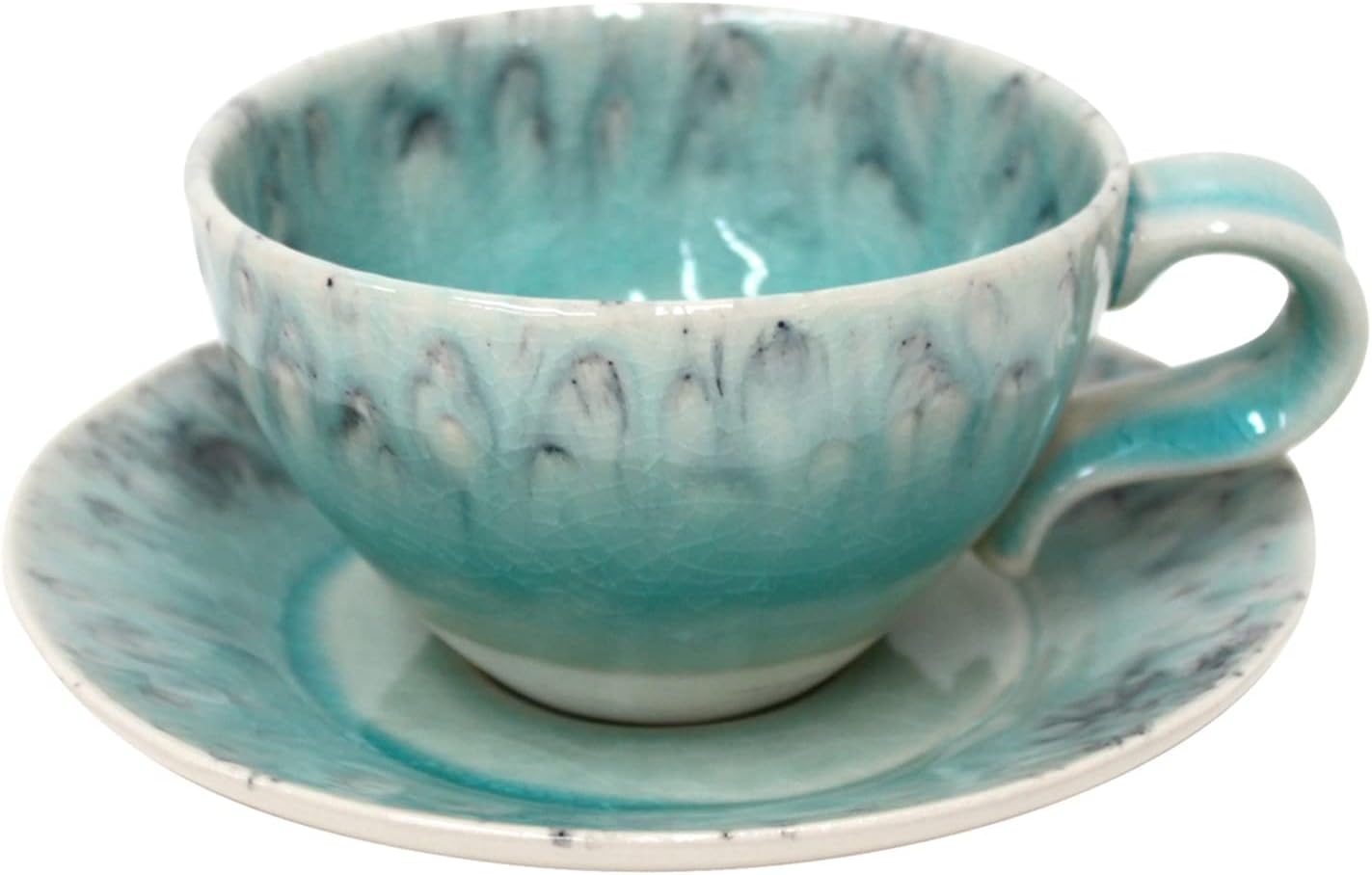 Costa Nova DECS04LG COSTA NOVA Coffee Cup & Saucer, 2.7 fl oz (80 ml), Madeira Lemon Green