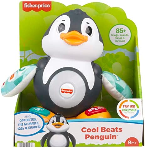 Fisher-Price Linkimals Beats Penguin - UK English Edition, Musical Infant Toy with Lights, Motions & Educational Songs for Infants and Toddlers - HCJ54