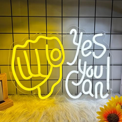 Image of Yes You Can Neon Sign for Wall Decor, USB Led Neon Signs, Yes You Can Neon Light Signs for Bedroom Living Room Office Restaurant Home Bar Party Game Room