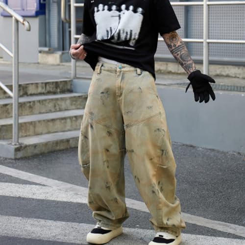 Vintage Washed Wide Leg Jeans Casual Loose Fit Skater Denim Pants Streetwear3