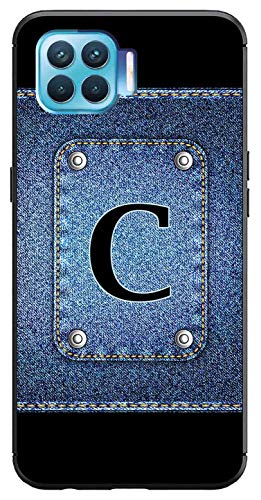 Image of Amazon Brand - Solimo Designer Button Jeans Alphabet-C Printed Soft & Flexible Hybrid Back Case Mobile Cover for Oppo F17 Pro