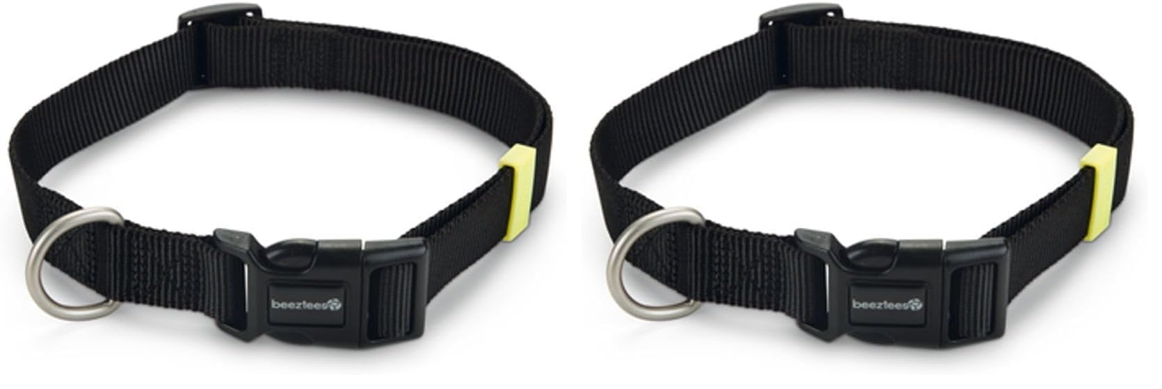 Beeztees Köpek Boyun Tasması, Siyah, 48-70cm, 25mm (2 paketi)