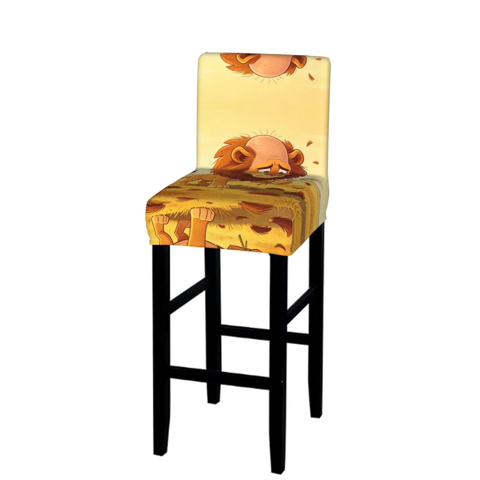 CNTDBU Bald Lion Bar Stool Cover-Stretchy Chair Slipcover for Kitchen