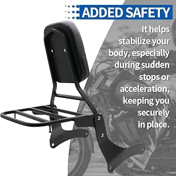 Amazon.com: Comfortable Leather Backrest Sissy Bar + Luggage Rack