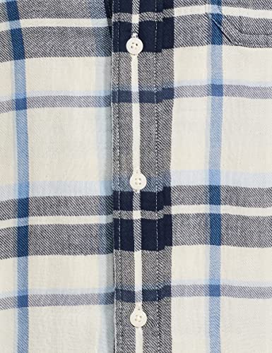 Image of Marks & Spencer Mens Checkered Cotton Collared Neck Relaxed Fit Overshirt