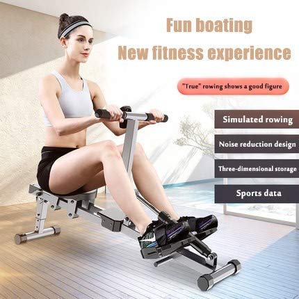 Vogatore Pieghevole, attrezzo per Il Fitness da Applicare alla Resistenza Regolabile Interna, con Il Training Computer può esercitare i Glutei dell'addome