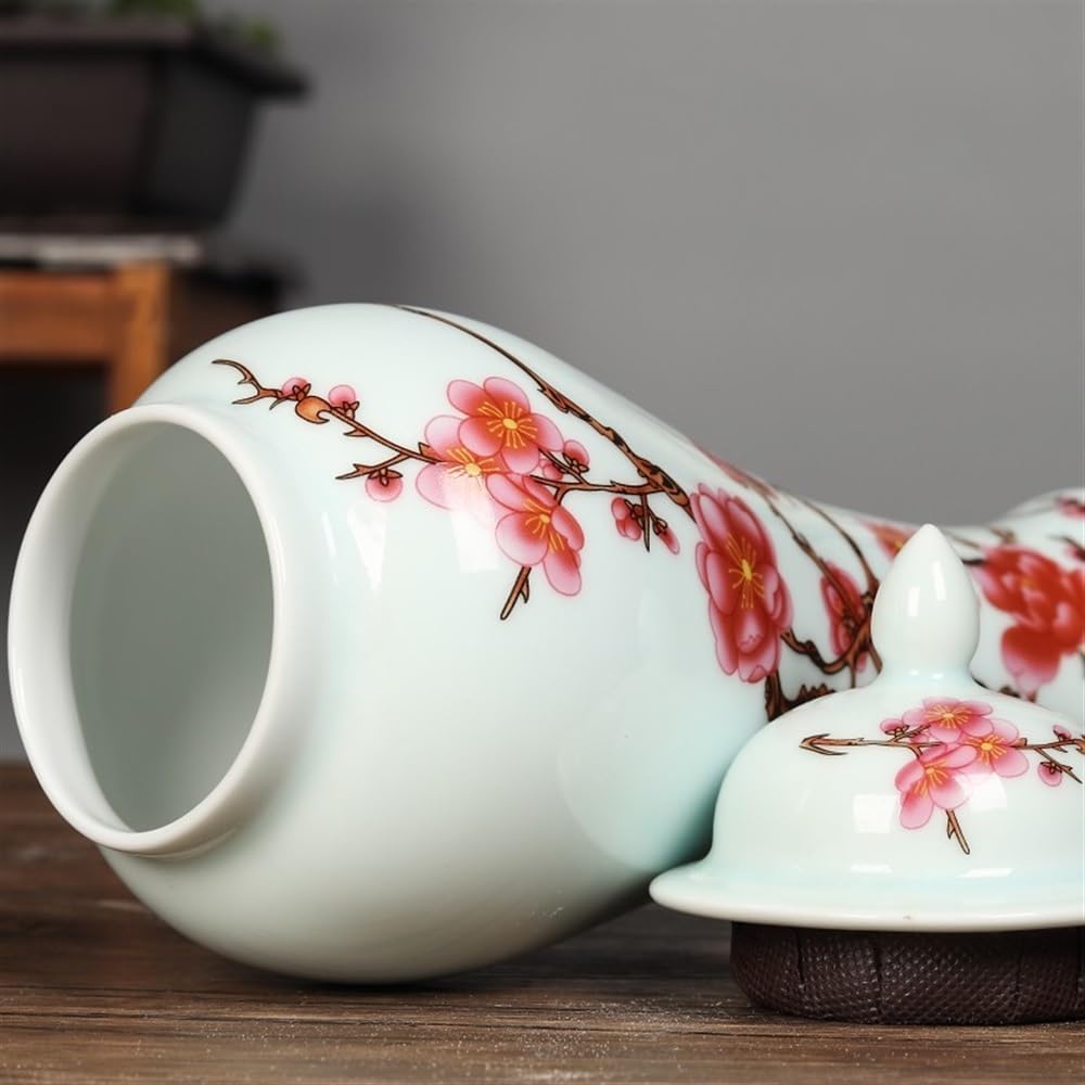 Jarrón de cerámica con diseño de Flores y diseño de Jengibre, Estilo Chino, de Porcelana, Decorativo, 11 x 30 cm de Ancho,W11xh30cm