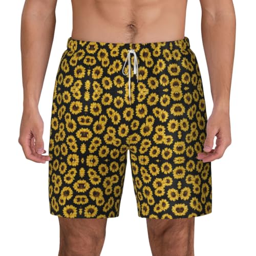 Traje de baño para hombre Golden Sunflowers casual de estilo hawaiano para playa