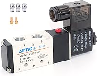 AirTAC 4V210-08 Solenoid Valve 1/4" PT DC24V Pneumatic 2/5-Way Single Coil Pilot-Operated for Air Control