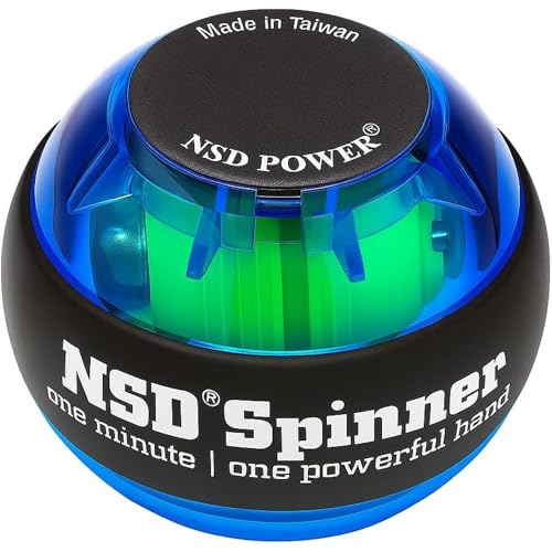 NSD Essential Crystal Spinner Gyro Ball | Grip Strengthener for Forearms Wrist & Hands | String Start Design Up to 18 000 RPM | Portable Wrist Trainer & Workout Equipment | Ideal for Desk Workers Athletes & Musicians