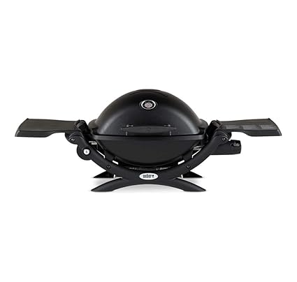 Weber Q Gas Powered Free Standing Grills Q 1200 Black Can BBQ Stove BBQ Grill for 4-6 People