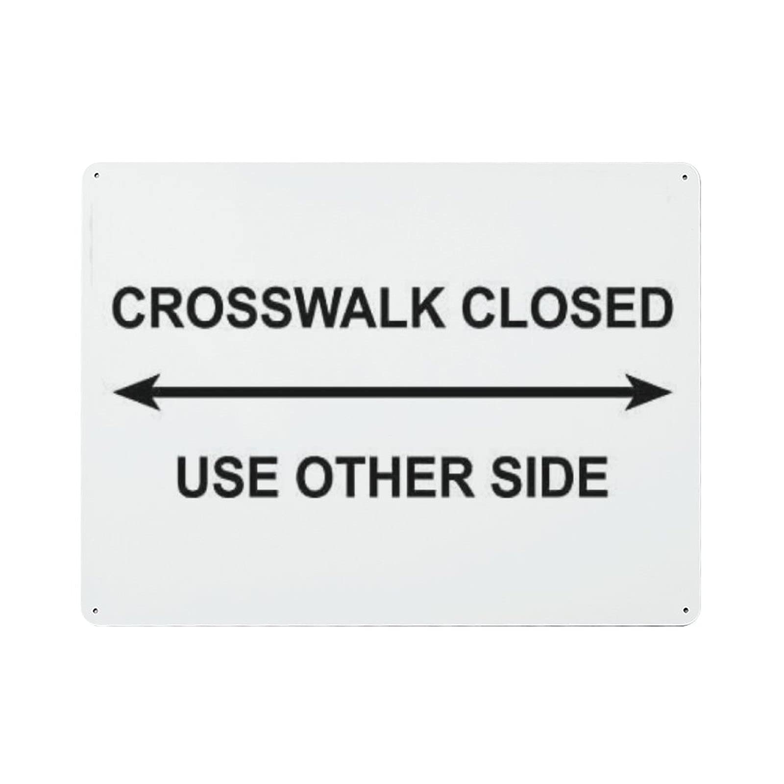 Metal Tin Sign Crosswalk Closed Use Other Side Arrow Traffic Vintage Tin Poster Metal Sign Wall Decoration Country Kitchen Home Garage Decor 12"x16"