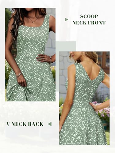 FENSACE Women's Sleeveless Floral Midi Dress Casual Tank Dress2