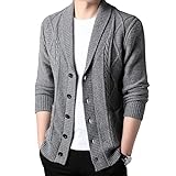 [foveitaa] カーディガン メンズ 大きい サイズ 無地 ボタンカーディガン ゆったり セーター 暖かい ニット カジュアル アウター ニット ジャケット コート 長袖 秋冬服dark grey-2XL