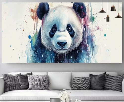 Peinture Diamant Panda 50x150cm - Kit complet broderie diamant débutant anti-stress