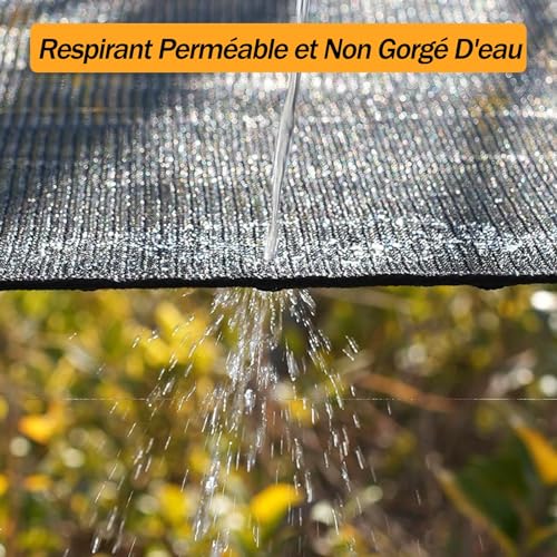 Voile ombrage ajourée 4-PIN noire avec oeillets de fixation