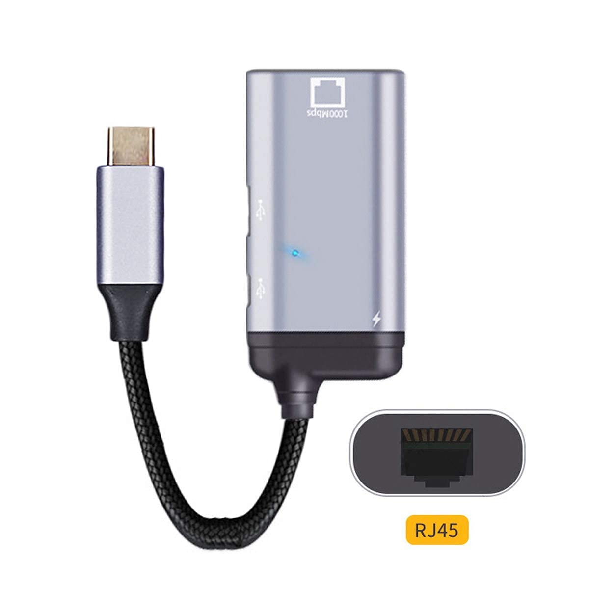 xiwai USB-C Type-C USB3.1 to 1000Mbps Gigabit Ethernet Network LAN Adapter with Female PD Power Port
