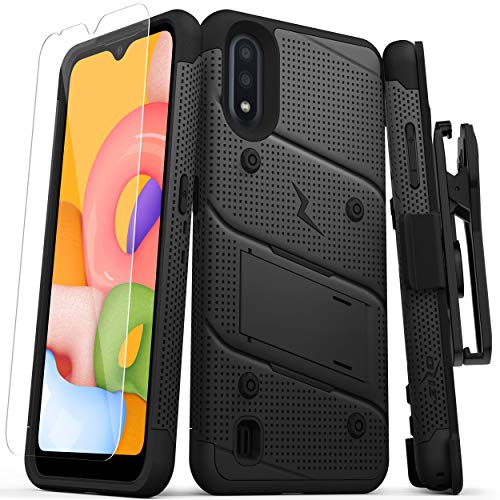 Coque de protection Galaxy A01 ZIZO Bolt noire avec holster rigide