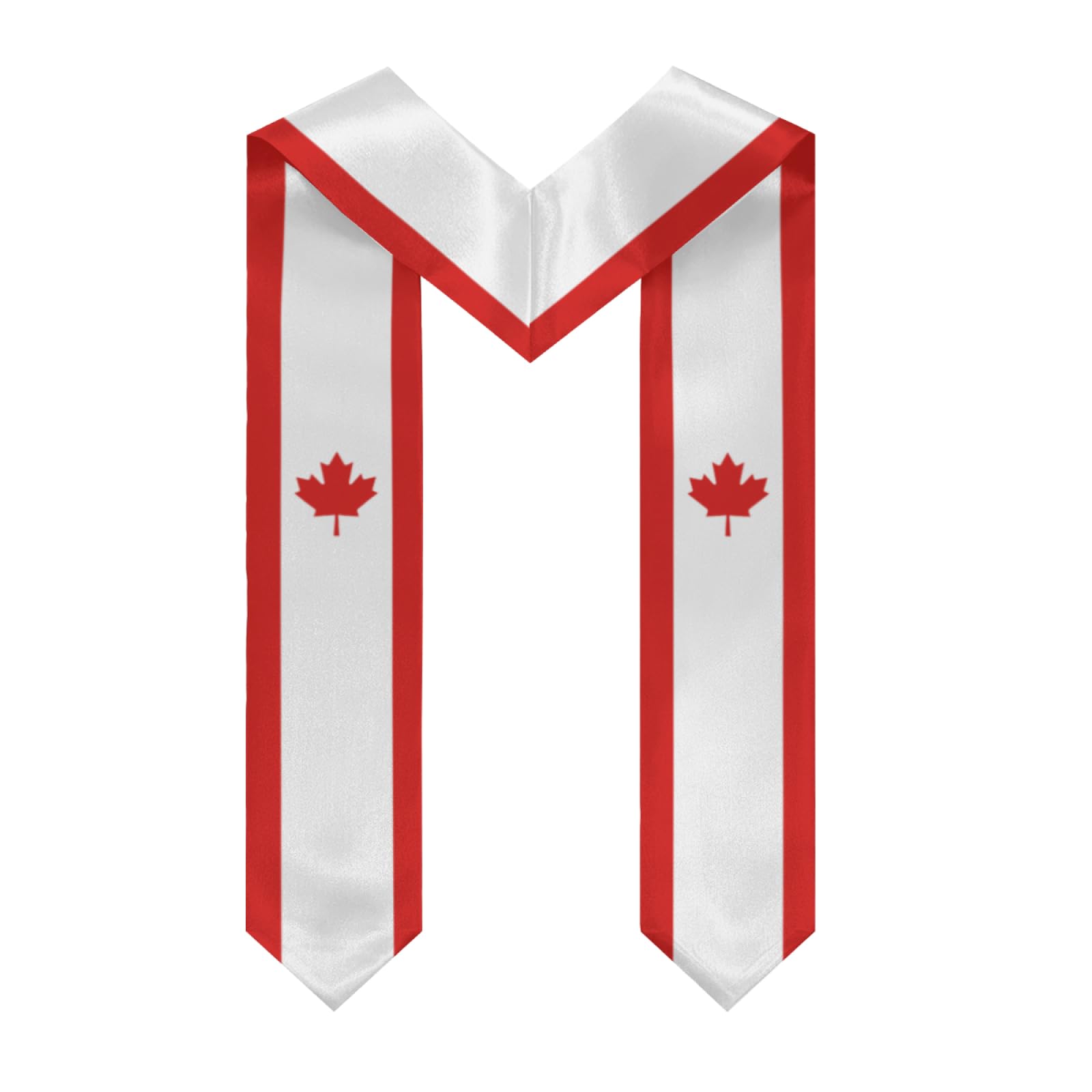 Canada Canadian Flag Graduation Stole Shawl Sash for Men Women Unisex Adult Double Sided Thickened V-neck Scarf Class of 2025 Graduate Gift for Teachers Students