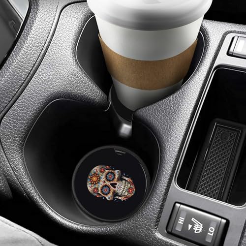 Portavasos para auto 4 piezas diseño calavera 2.56 pulg miniatura 6