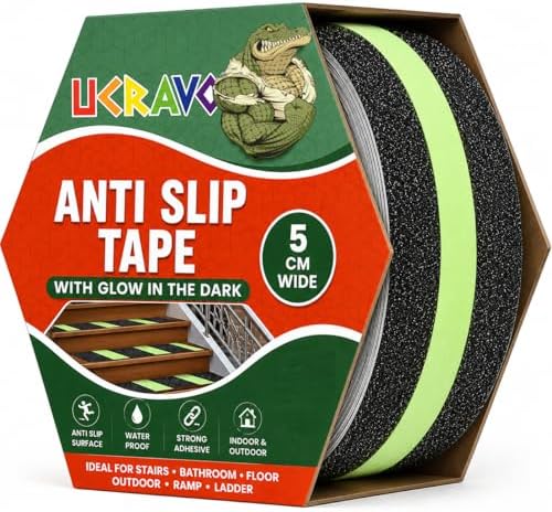 UCRAVO Anti Slip Safety Grip Tape Non-Slip Traction Tapes With Glow In The Dark Non Skid Stage Safety Reduce The Risk Of Slipping For Indoor Or Outdoor Stair Tread Step, Other Slippery Surfaces