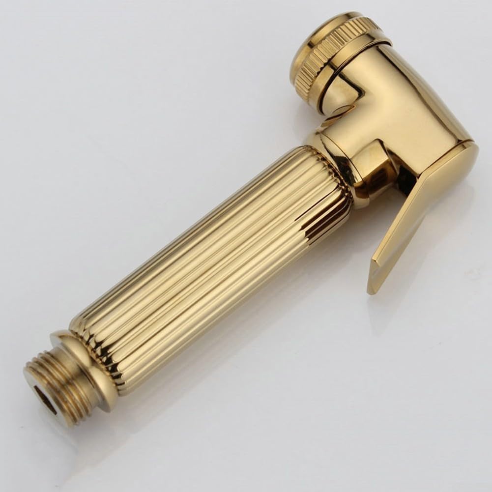 Handheld Shattaf Spray, Muslim Shower Head with On/Off Lever, Chrome Douche Bidet Practical and (Gold)