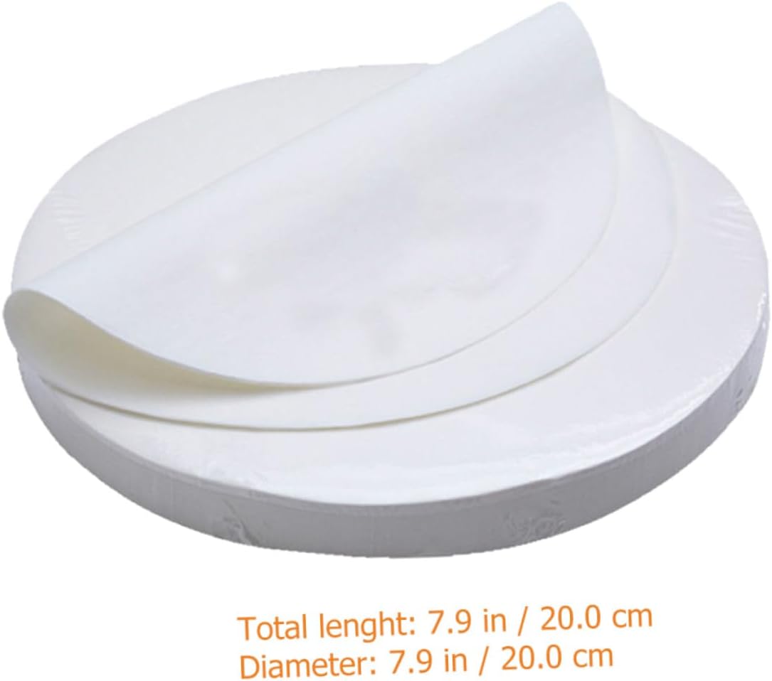 SECFOU Baking Parchment Paper Sheets 20cm Diameter, 500-count Non-stick Greaseproof Circles for Baking Cakes, Cooking, Air Fryer and Dutch Oven Use