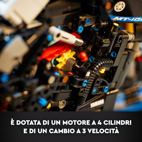 42159 Technic Yamaha MT-10 SP, Modellino Moto per Adulti da Costruire, Replica di Motocicletta con Motore a 4 Cilindri, Sterzo Funzionante e App AR, Veicolo Regalo per Uomo e Donna - Lego - Immagine 4