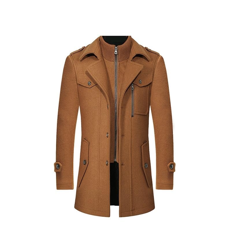 Men's Wool Trench Pea Winter Coat2