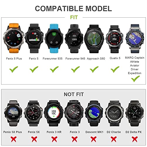 Correas de nailon de 22 mm transpirables para evitar sudor en Garmin Fenix 6 7