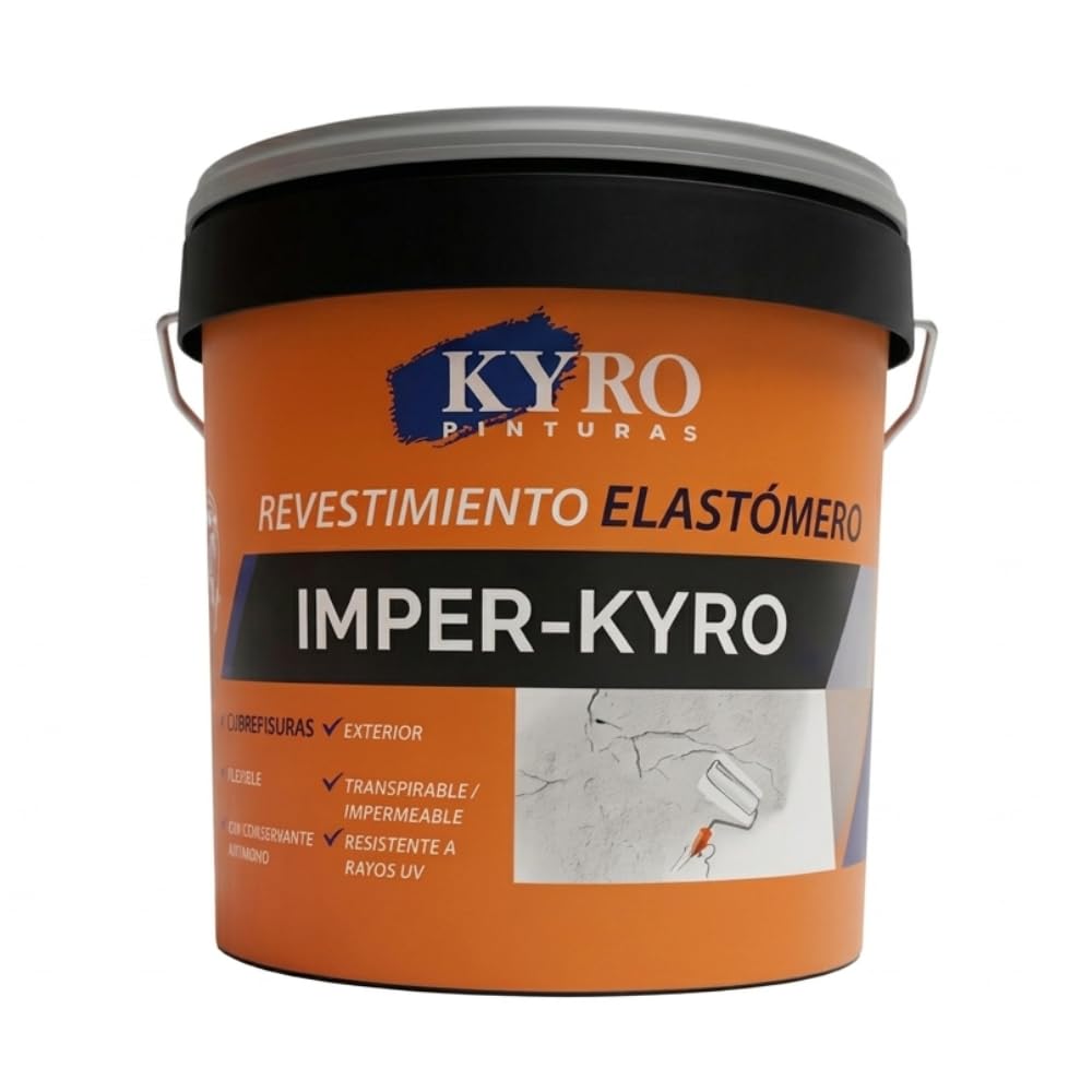 Revestimiento de fachadas Cubrefisuras Elástomero Atrox Color Blanco, Mate Liso 14L