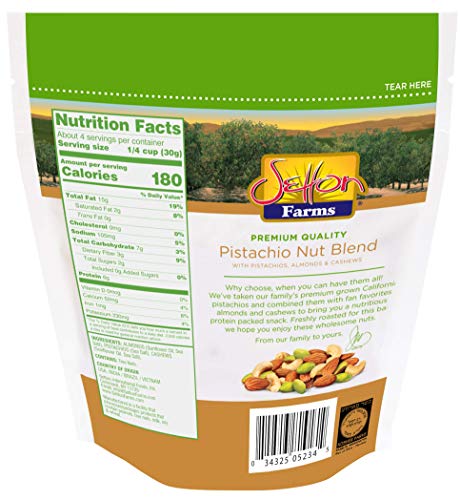 Image of Setton Farms Pistachio Nut Blend with Almonds, Pistachios and Cashews, 4 oz Resealable Bag (Pack of 4)