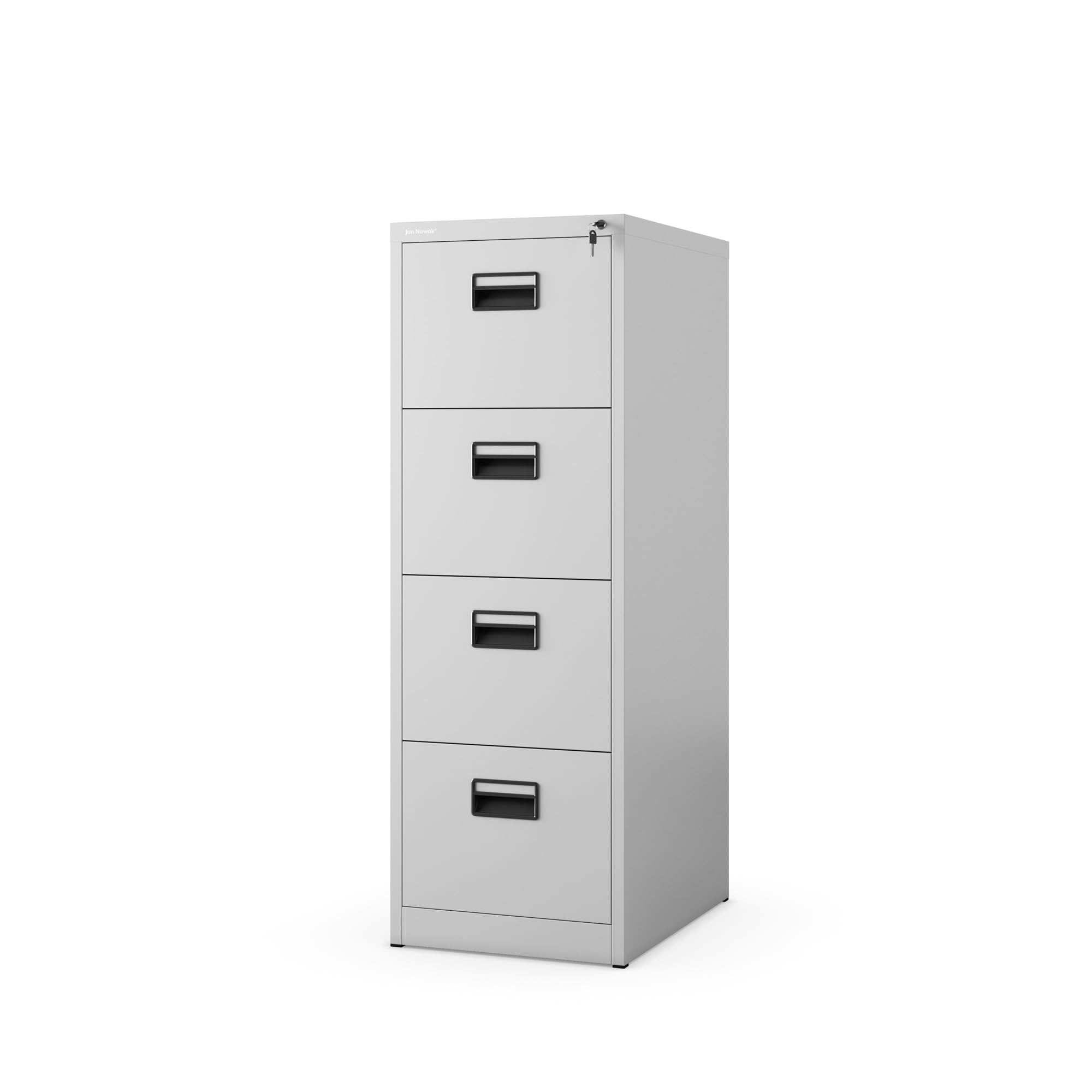 Jan Nowak Armoire Classeur pour Dossiers avec 4 Tiroirs Armoire de Bureau Metallique Revêtement en Poudre Tôle d'acier 132 cm x 46 cm x 62 cm (Gris)