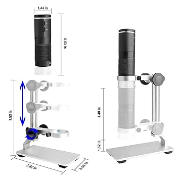 Jiusion Digital USB Microscope For IPhone/iPad Android Mobile & Tablet, 50 To 1000X Mobile Coin Adult Student Kid Scope Jewelers Loupe 1920x1440P Recording With Metal Stable Stand - Not For PC