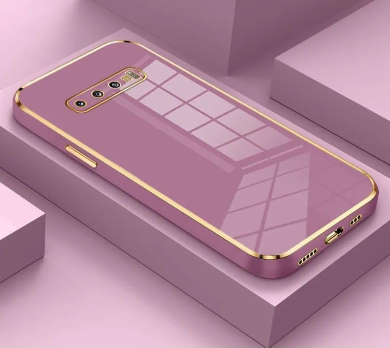 for Samsung Galaxy S10 Plus Luxury 6D Plating Soft Casing Silicone Square Frame Gold Phone Case for Samsung Galaxy S10 Plus (Purple)-image-35