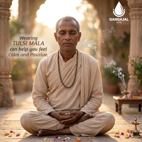 Image of VRINDAVAN Original Tulsi Kanthi Mala - Pack of 2 - Unisex Adult Jaap Chanting Mala from Vrindavan Dham