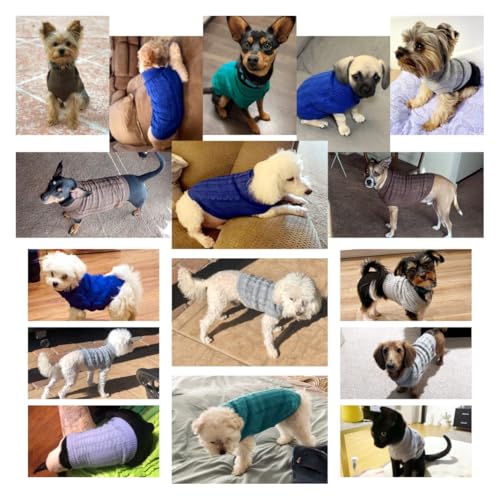 Pullover für kleine Hunde, gestrickt, für Haustiere, Katzen, warmes Hunde-Sweatshirt, Winterkleidung, Kätzchen, Welpenpullover (Größe XS, Braun)