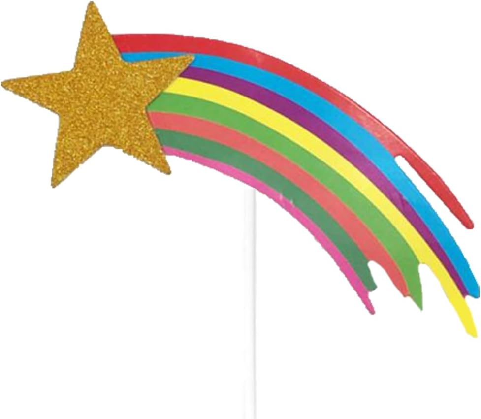 Flairs New York Happy Birthday Decorations Cake Toppers Party Props (Pack of 1 Cake Topper, Rainbow and Clouds)