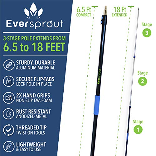 image for EVERSPROUT 7-to-20 Foot 4-Pack Duster Squeegee Kit with Extension-Pole