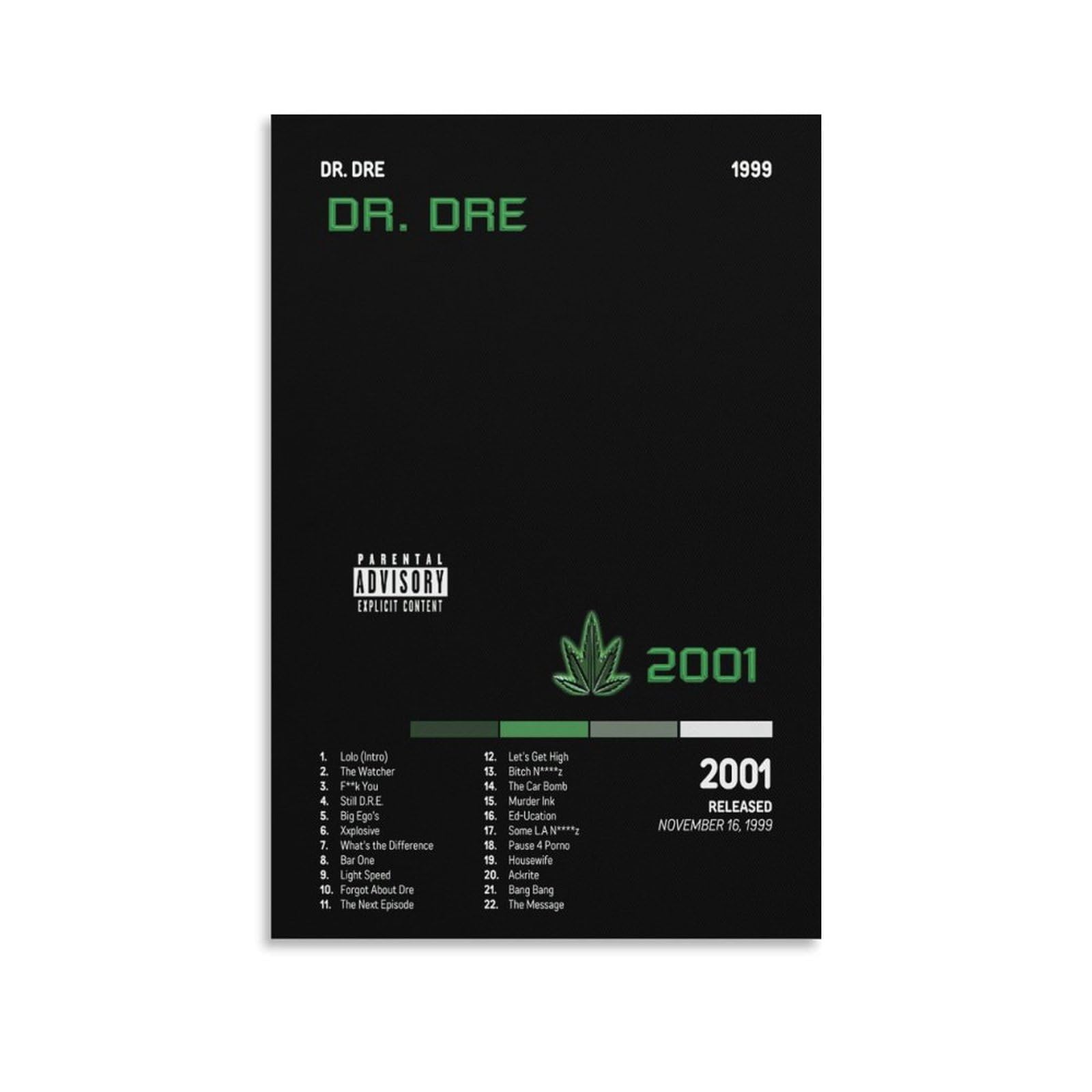 Dr. Dre 2001 アルバム 　USオリジナル Amazon.com: WUYUART 2001 - Dr. Dre Album Cover Canvas Poster Print