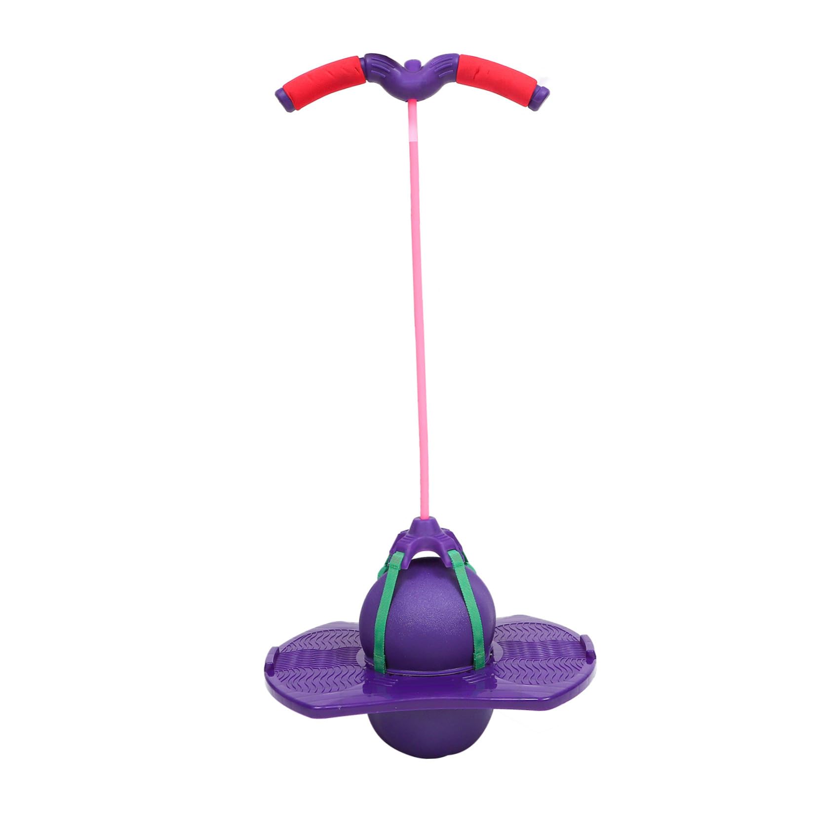 Hüpfball für Kinder mit Rutschfester PVC Oberfläche und Pedalfläche Outdoor Spielzeug mit Rillen Design Belastbar bis 100 Kg für Drinnen und Draußen Zufällige Farbe