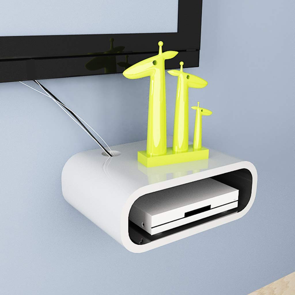 Soporte de pared flotante para enrutador WiFi, caja de TV, altavoz, dispositivo de transmisión, consola de juegos, estante blanco y negro