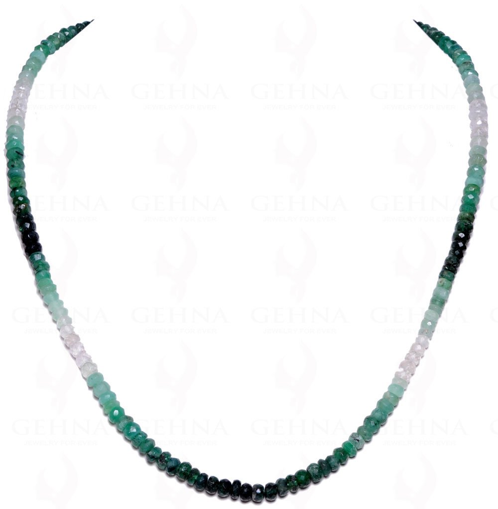 Emerald Gemstone Round Faceted Shaded Bead Strand-image-23