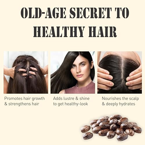 Image of Khadi Natural Castor Oil Cold Pressed for Hair and Skin Care | Pure Castor Oil for Scalp Massage, Eyebrows and Eyelashes 400ml.