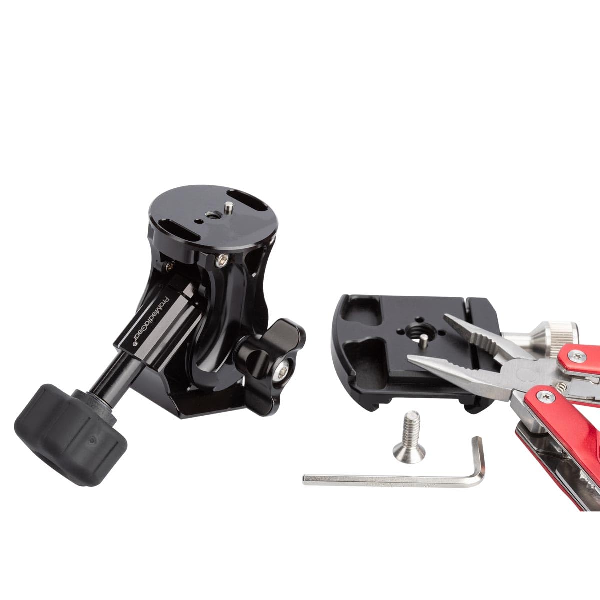 promediagear Tilt Head 1-axis Arca Swiss Typ Kompatibel Boden für- und Top Klemme für Einbeinstativ Stativ Smooth Lightweight T6061 Aluminium schwarz eloxiert Reibung und Lock Regler