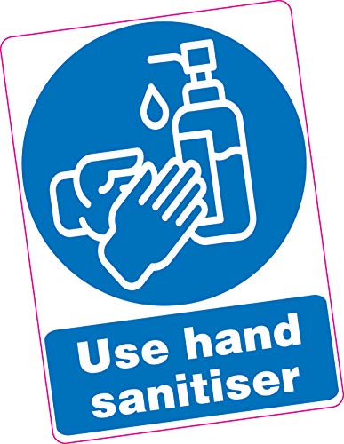 1 autocollant en vinyle pour désinfection pour les mains au format A5, 15,2 x 20,3 cm.