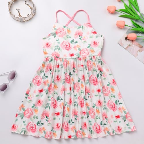 Toddler Summer Dress Little Girls Sleeveless Backless Floral Sundress Casual Tea Party Dresses4