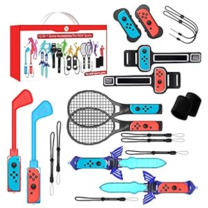 2022 Switch Sports Accessories Bundle – 12 in 1 Family Accessories Kit for Nintendo Switch Sports Games:Tennis Rackets…