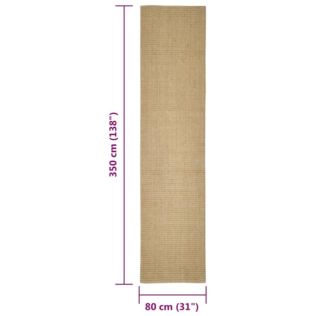 Tappeto in sisal, 80 x 350 cm, per albero tiragraffi, robusto tappetino antigraffio per mobili per gatti, tappetino antiscivolo in sisal per affilare gli artigli
