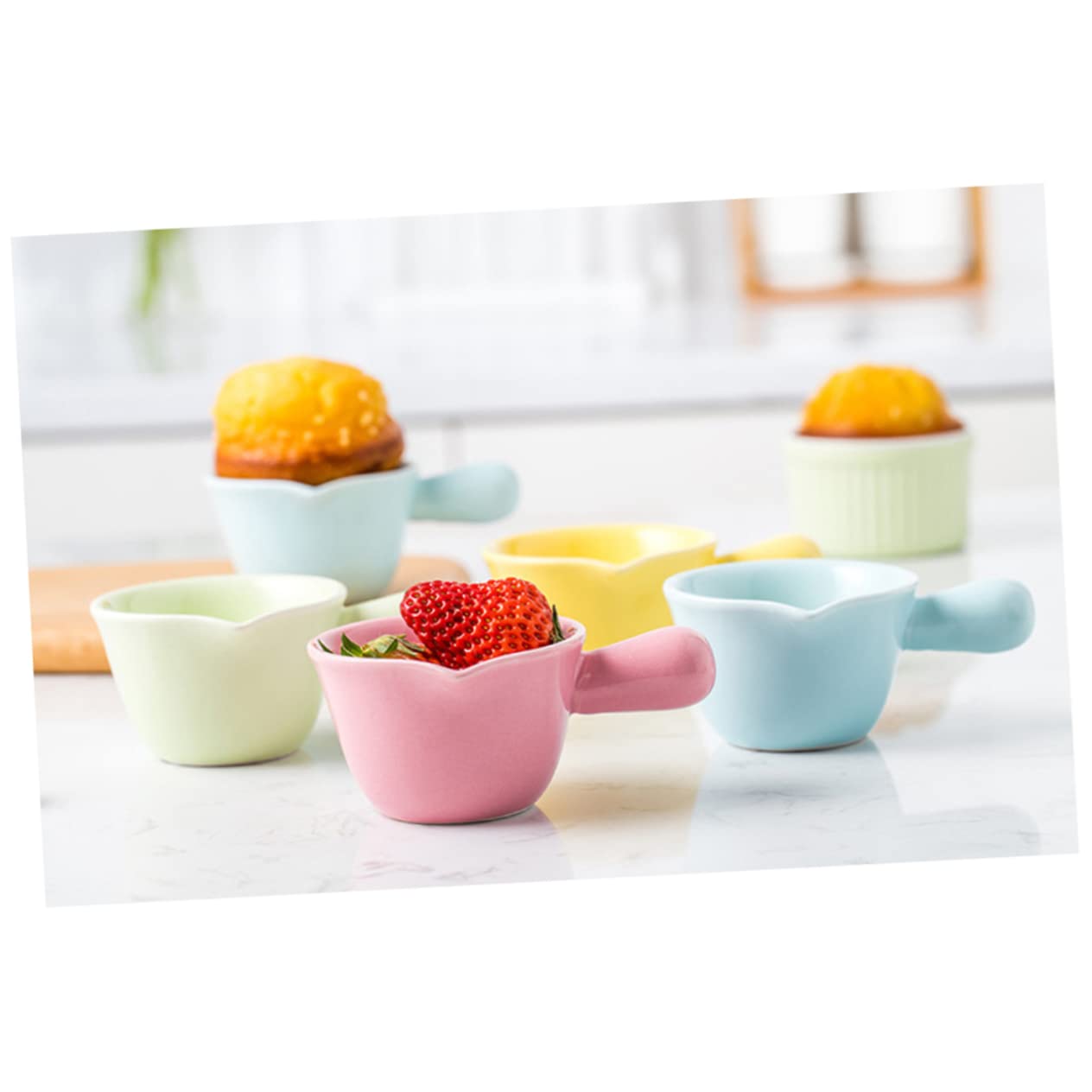 VINTORKY Porridge Pot Mini Serving Dish Pottery Egg Pan Sauce Dipping Bowls Syrup for Coffee Mini Milk Pan Creamer Pitcher Coffee Syrups Powdered Creamer for Coffee Dipping Sauce Bowl Green